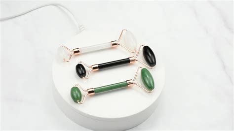 Best Seller Curved Handle Natural Crystal Green Aventurine Jade Roller