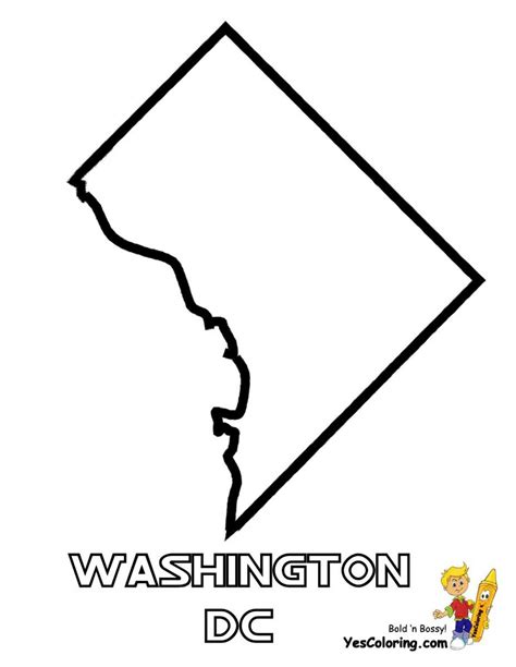 Washington Dc Karte Kontur Dc Map Outline District Of Columbia Usa