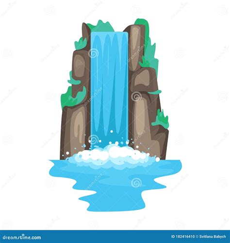 Waterfall Vector Iconcartoon Vector Icon Isolated On White Background