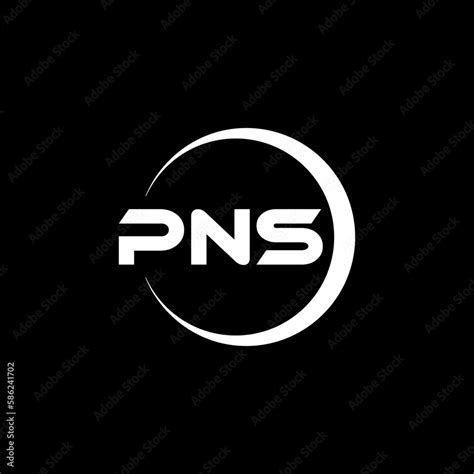 Pns Letter Logo Design With Black Background In Illustrator Cube Logo