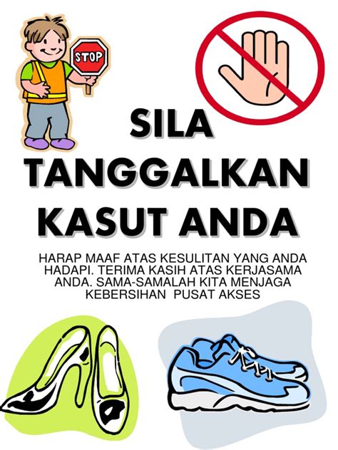 Sila tanggalkan kasut anda~terima kasih. Sila Tanggalkan Kasut Sign