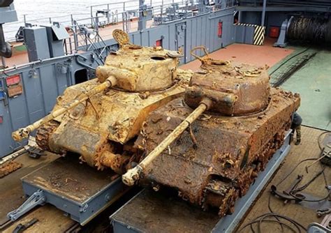 2 Lend Lease Sherman M4a3e8s Recovered From The Bottom Of The Barents