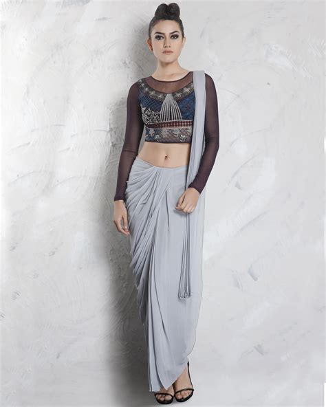 10 Sarees With Crop Tops Elegant And Sexy Combo Ideas For 2020