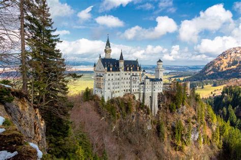 Neuschwanstein Castle In Winter Landscape Fussen Germany Built For