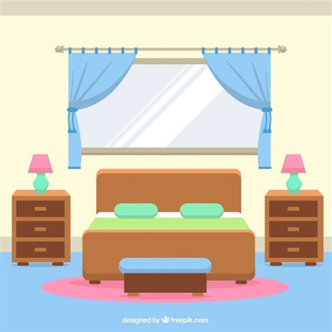 Bedroom background cartoon window transparent texture. Quarto interior com janelas e cortinas | Vetor Grátis