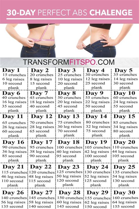 perfect abs 30 day challenge one month of workouts to melt belly fat and tone abs 30 day