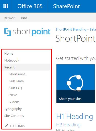 Hide Current Navigation In Office365 And Sharepoint Sites Shortpoint