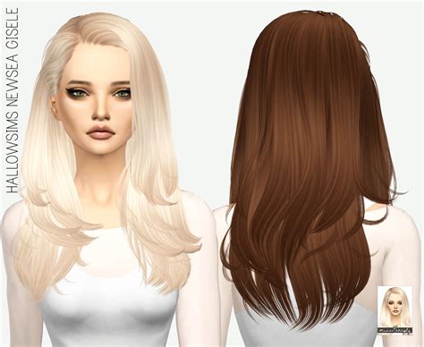 Ts4 Hallowsims Newsea Gisele Solids Sims Hair Sims 4 Sims