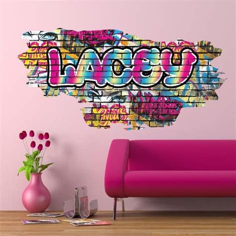 Personalised Custom Graffiti Name Wall Decals Full Colour Wall Etsy