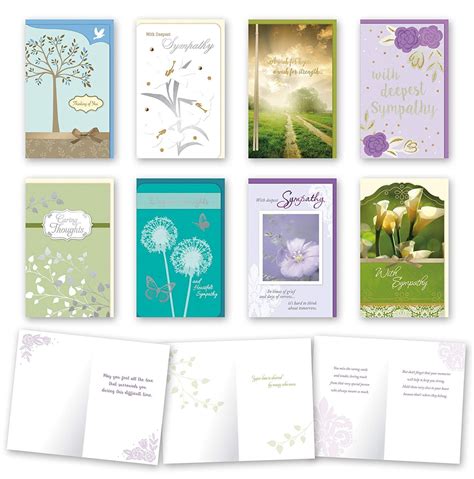 Assorted Sympathy Cards Bulk Card Set Of 8 Cards With Envelopes Large