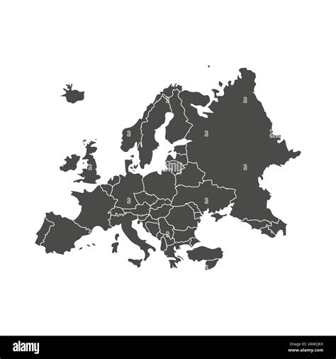 Detailed Vector Map Of The Europe Vector Illustration Stock Vector