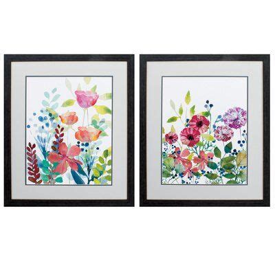 Latitude Run Vivid Flower 2 Piece Picture Frame Painting Print Set
