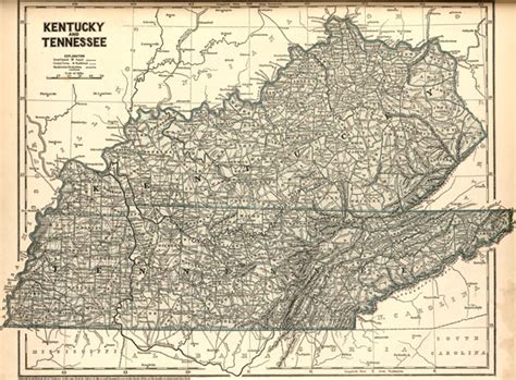 Kentucky And Tennessee State 1845 Historic Map By Morse Breese Reprint