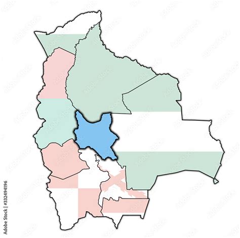 Territory Of Cochabamba Region On Administration Map Of Bolivia Stock