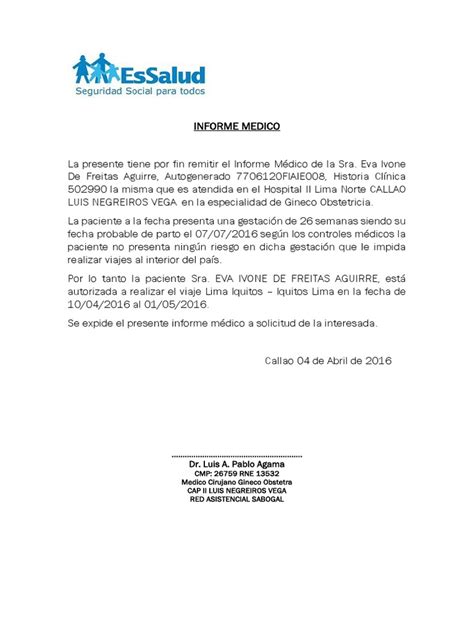 Informe Medico Pdf