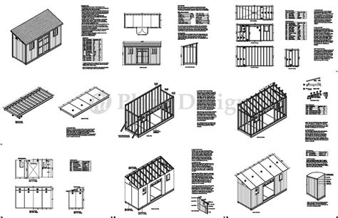 6 X 16 Garden Storage Lean To Shed Plans Etsy