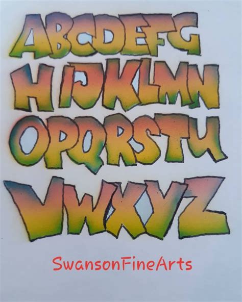 Airbrushed Alphabet This Set Of Lettering Was Inspired By A Pinterest