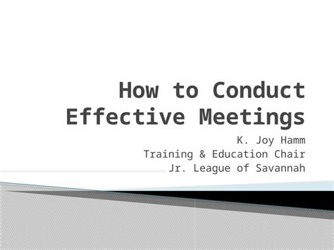 Pptx How To Conduct Effective Meetings Dokumentips