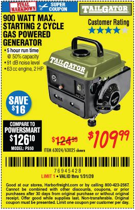 Wife testing the harbor freight tailgator generator. TAILGATOR 900 Watt Max Starting 2 Cycle Gas Powered ...