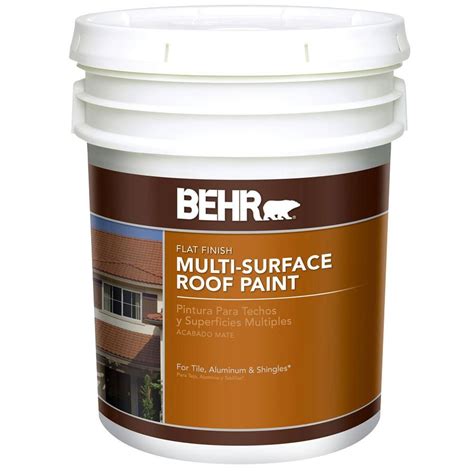 Behr 5 Gal Flat Latex Deep Base Roof Paint 06605 The Home Depot