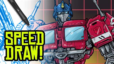 OPTIMUS PRIME Speed Drawing How To Draw TRANSFORMERS YouTube