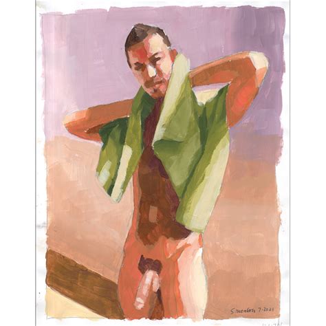 Male Nude Drying Off With Green Towel The Art Of Douglas Simonson