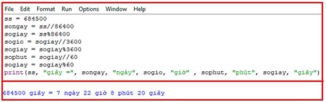 Viết Chương Trình Thực Hiện Việc đổi Số Giây Ss Cho Trước Ví Dụ Ss