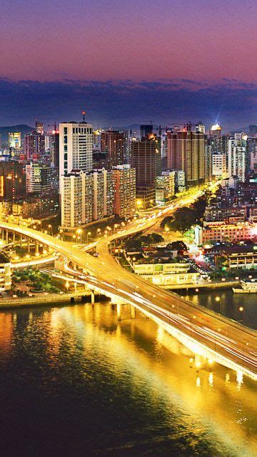Urban Nightlife Guangzhou China Wallpaper In 360x640 Resolution