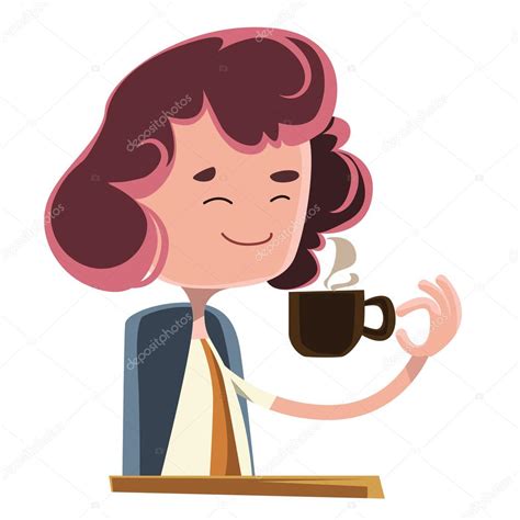 Women Drinking Coffee Vector Illustration Cartoon Character — Stock
