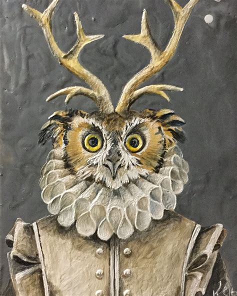 Anthropomorphic Owl Portrait Animal Drawings Pet Portraits