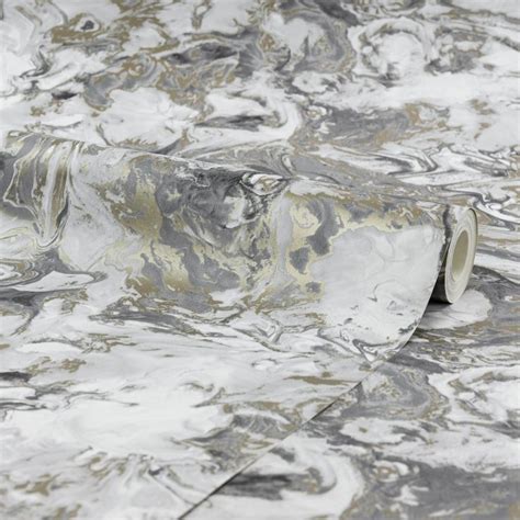 Liquid Marble Wallpaper Grey Gold In 2021 Marble Wallpaper Marble