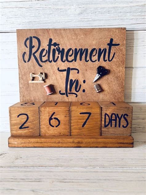 Retirement Countdown Calendar With Blocks Sewing Theme Etsy In 2020