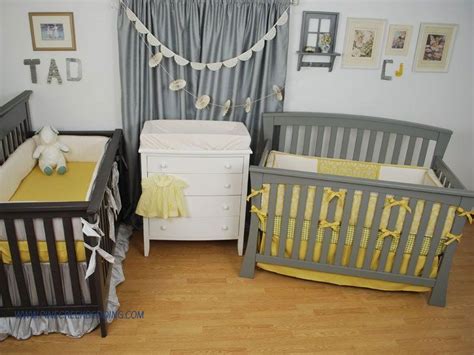 This listing is for a custom bedding set from giggle six baby. Yellow and Grey crib bedding for twins, when you want the ...