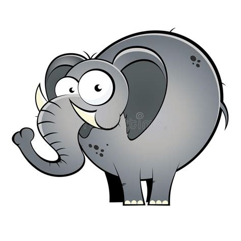 Cartoon Elephant Illustration Of Funny Cartoon Elephant With Large