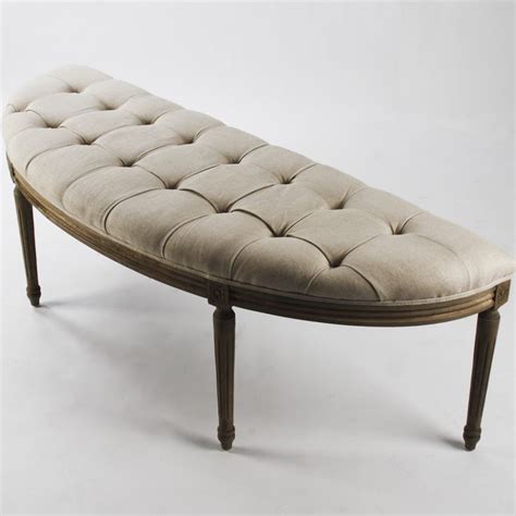 I painted the bases the same color that i used on the dining chairs — on the rocks from sherwin williams. Zentique Inc. Louis Curve Upholstered Bench | Upholstered ...