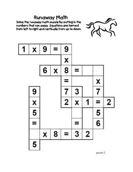 Explore the entire 3rd grade math curriculum: Runaway Math Puzzles Multiplication Math Practice Grades 2 ...