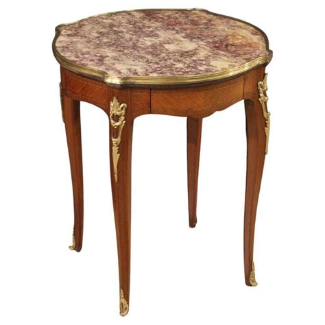 20th century wood bronze brass and marble top french side table 1960 for sale at 1stdibs