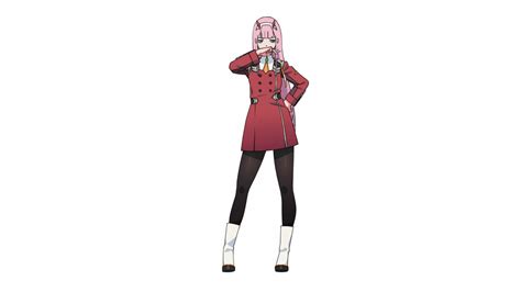 Darling In The Franxx Zero Two Hiro Zero Two Standing With Red Dress