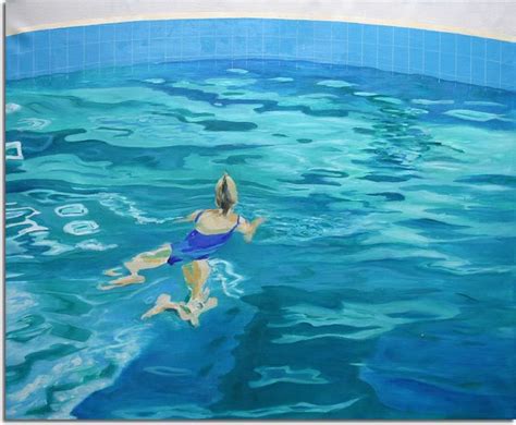 Painting Swimming Pool Water Paysage Mer Aquarelle Facile Peinture