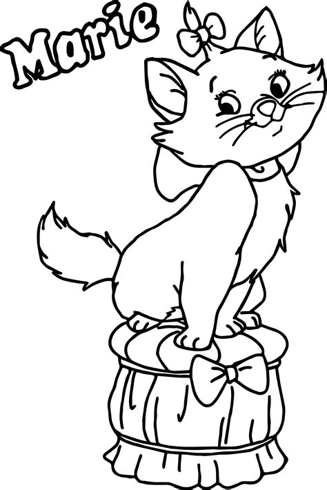 Disney Marie Coloring Pages Aristocats Characters Walt Drawing
