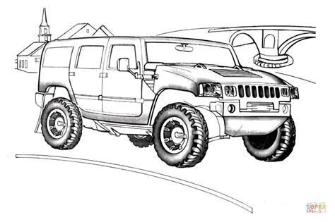 Hummer H2 Coloring Page Free Printable Coloring Pages