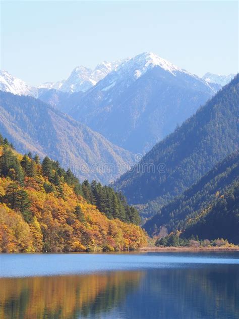 Beautiful Lake And Mountain Jiuzhaigou Nature Reserved National Park