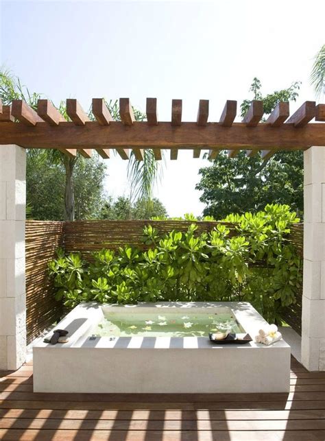 31 Soothing Outdoor Spa Ideas For Your Home Digsdigs Outdoor Baths