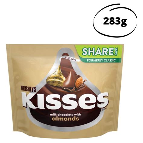 hershey s kisses milk chocolate with almond 283g dealzdxb