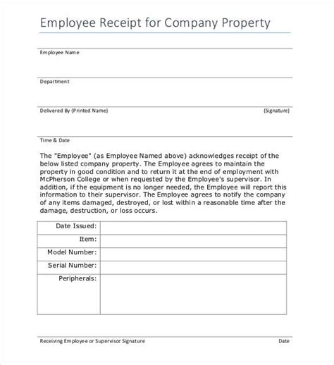Property Receipt Form Template Premium Receipt Forms