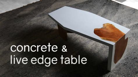 White Concrete And Live Edge Waterfall Table 10 Steps With Pictures