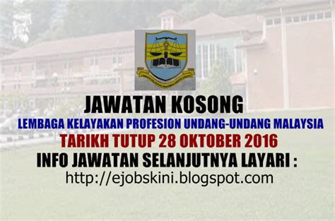 Explore tweets of jawatan kosong @peluangkerjaya on twitter. Jawatan Kosong Lembaga Kelayakan Profesion Undang-Undang ...
