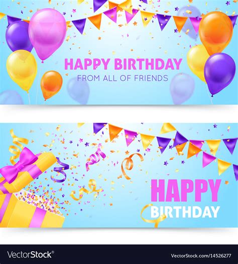 Birthday Party Banners Royalty Free Vector Image