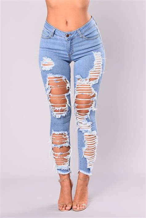 Cassy Distress Jeans Light In 2020 Cute Ripped Jeans Light Wash