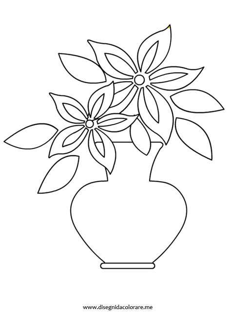 Il fiore è l'organo riproduttivo delle angiosperme, nel quale avviene la fecondazione e si sviluppa il seme. Vaso con fiore - Disegni da colorare